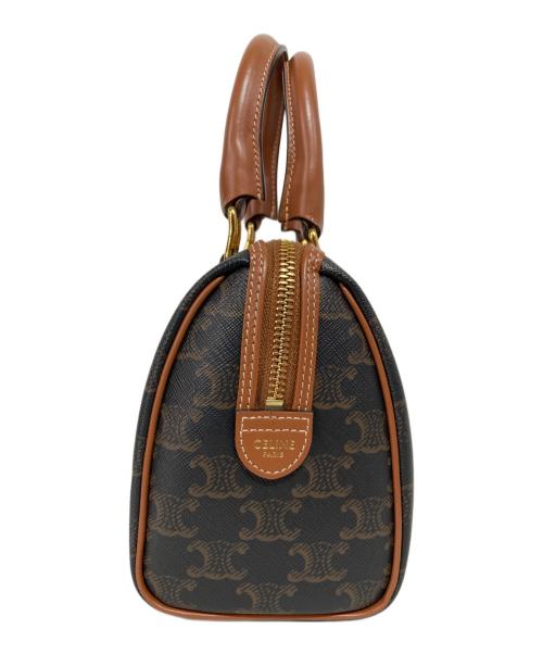 CELINE（セリーヌ）CELINE (セリーヌ) スモールボストン-トリオンキャンバス＆カーフスキン ブラウンの古着・服飾アイテム
