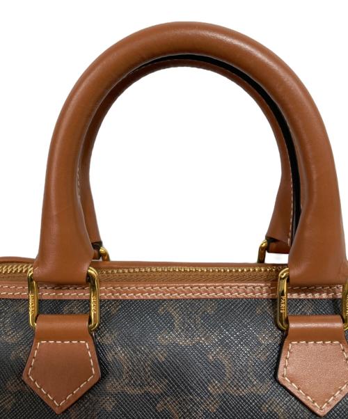 CELINE（セリーヌ）CELINE (セリーヌ) スモールボストン-トリオンキャンバス＆カーフスキン ブラウンの古着・服飾アイテム