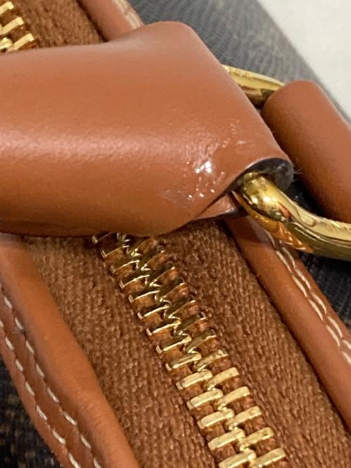 CELINE（セリーヌ）CELINE (セリーヌ) スモールボストン-トリオンキャンバス＆カーフスキン ブラウンの古着・服飾アイテム