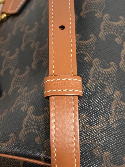 CELINE（セリーヌ）CELINE (セリーヌ) スモールボストン-トリオンキャンバス＆カーフスキン ブラウンの古着・服飾アイテム