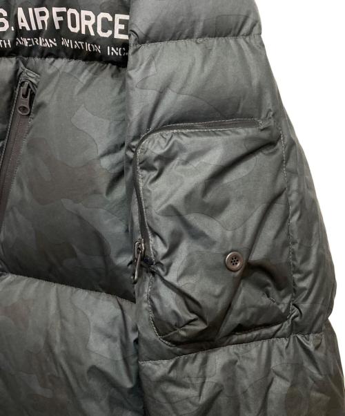 AVIREX（アヴィレックス）AVIREX (アヴィレックス) フーデッドカスタムダウンジャケット ブラック×オリーブ サイズ:XLの古着・服飾アイテム