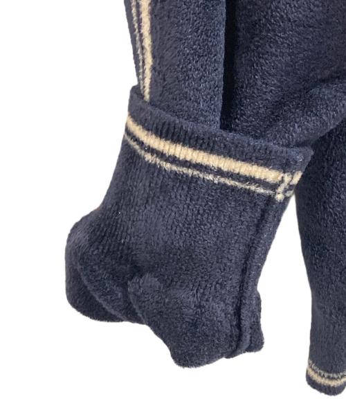 MIU MIU（ミュウミュウ）MIU MIU (ミュウミュウ) ビスコースブレンドロゴカーディガン アイボリー×ネイビー サイズ:40の古着・服飾アイテム