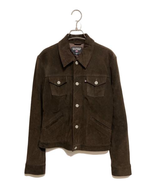 POLO JEANS CO.（ポロジーンズカンパニー）POLO JEANS CO. (ポロジーンズカンパニー) スエードレザーシャツジャケット ブラウン サイズ:Mの古着・服飾アイテム