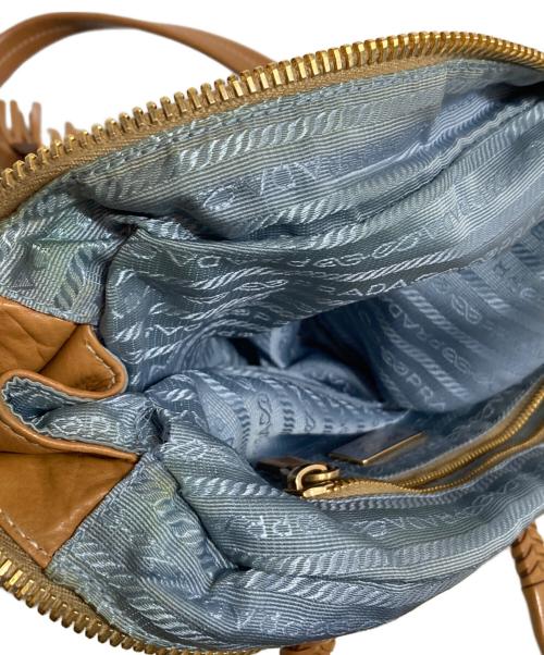 PRADA（プラダ）PRADA (プラダ) レザーナイロントートバッグ ブルー×ベージュの古着・服飾アイテム