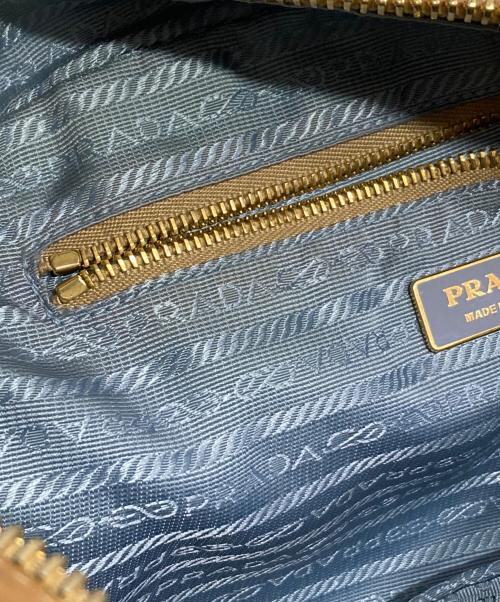 PRADA（プラダ）PRADA (プラダ) レザーナイロントートバッグ ブルー×ベージュの古着・服飾アイテム