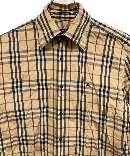 BURBERRY BLACK LABEL（バーバリーブラックレーベル）BURBERRY BLACK LABEL (バーバリーブラックレーベル) ロングスリーブシャツ ブラック×ベージュ サイズ:2の古着・服飾アイテム