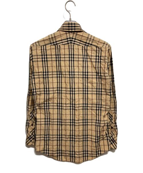 BURBERRY BLACK LABEL（バーバリーブラックレーベル）BURBERRY BLACK LABEL (バーバリーブラックレーベル) ロングスリーブシャツ ブラック×ベージュ サイズ:2の古着・服飾アイテム
