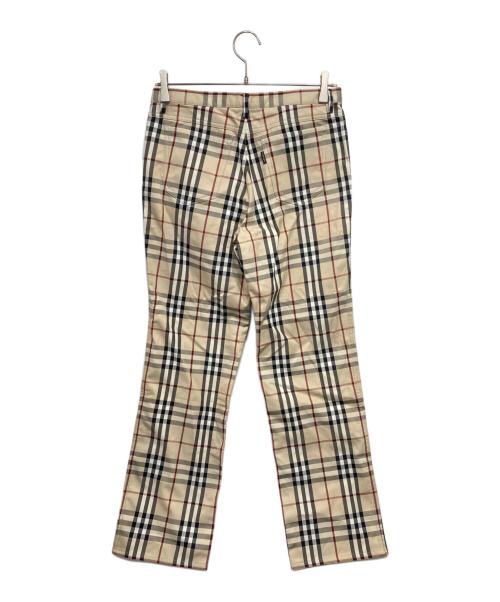 BURBERRY BLACK LABEL（バーバリーブラックレーベル）BURBERRY BLACK LABEL (バーバリーブラックレーベル) ノバチェックストレートパンツ ブラック×ベージュ サイズ:W76の古着・服飾アイテム