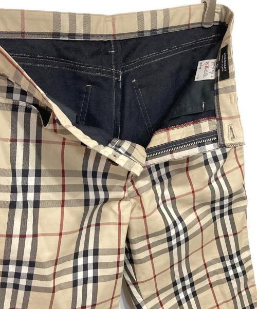 BURBERRY BLACK LABEL（バーバリーブラックレーベル）BURBERRY BLACK LABEL (バーバリーブラックレーベル) ノバチェックストレートパンツ ブラック×ベージュ サイズ:W76の古着・服飾アイテム