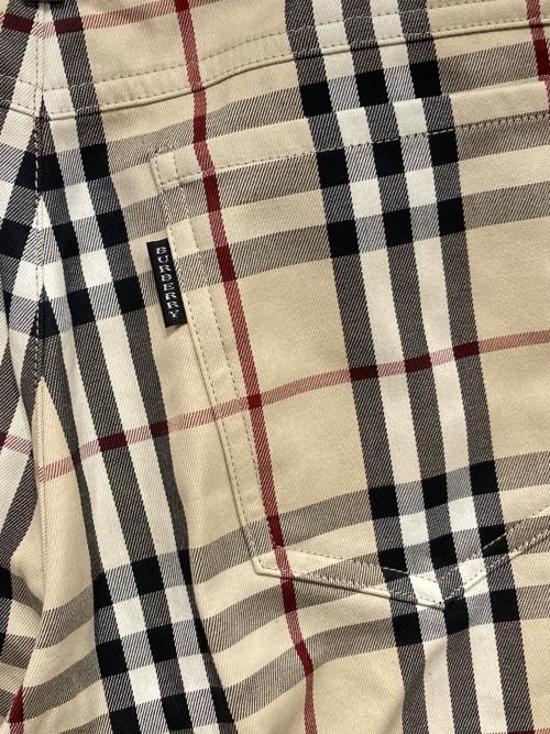 BURBERRY BLACK LABEL（バーバリーブラックレーベル）BURBERRY BLACK LABEL (バーバリーブラックレーベル) ノバチェックストレートパンツ ブラック×ベージュ サイズ:W76の古着・服飾アイテム