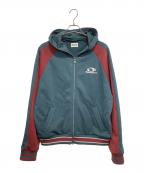 90909090）の古着「Heisei Logo Raglan Zip Hoodie」｜グリーン×レッド