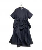 TAO COMME des GARCONSタオ コムデギャルソン）の古着「フリルギャザーワンピース」｜ネイビー