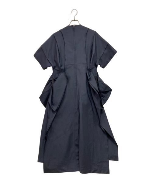 TAO COMME des GARCONS（タオ コムデギャルソン）TAO COMME des GARCONS (タオ コムデギャルソン) フリルギャザーワンピース ネイビー サイズ:Mの古着・服飾アイテム