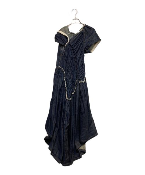 tricot COMME des GARCONS（トリココムデギャルソン）tricot COMME des GARCONS (トリココムデギャルソン) デニムギャザーワンピース インディゴ サイズ:Sの古着・服飾アイテム