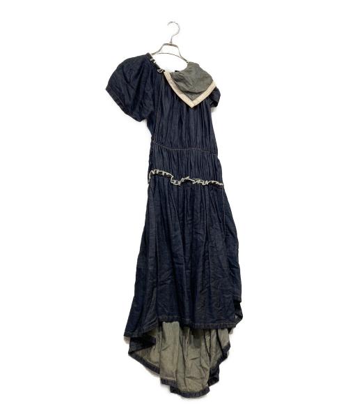 tricot COMME des GARCONS（トリココムデギャルソン）tricot COMME des GARCONS (トリココムデギャルソン) デニムギャザーワンピース インディゴ サイズ:Sの古着・服飾アイテム
