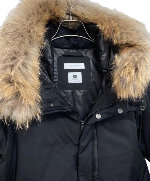BEAUTY&YOUTH UNITED ARROWS（ビューティーアンドユースユナイテッドアローズ）BEAUTY&YOUTH UNITED ARROWS (ビューティーアンドユースユナイテッドアローズ) ”小松マテーレ” ファー ダウンジャケット ブラック サイズ:XLの古着・服飾アイテム