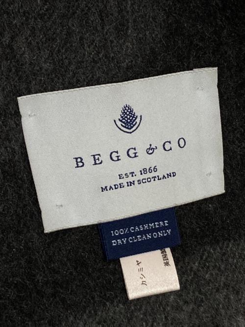 Begg & Co（ベグアンドコー）Begg & Co (ベグアンドコー) カシミヤストール グレー×ネイビーの古着・服飾アイテム