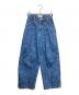 Lily Brown（リリーブラウン）の古着「センターシームワイドデニムパンツ」｜インディゴ