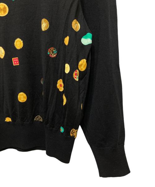 LEONARD（レオナール）LEONARD (レオナール) ショルダーパットニット ブラック サイズ:Lの古着・服飾アイテム