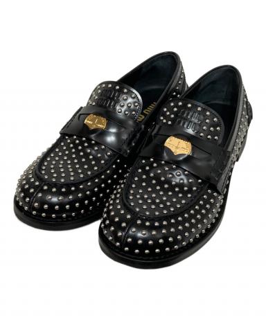 【美品】miumiu ローファー スタッズチェーン サイズ35 3031003910062308_01_6479w.jpeg