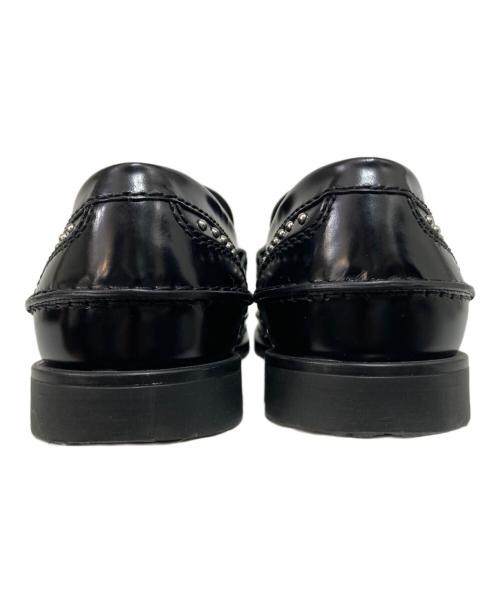 MIU MIU（ミュウミュウ）MIU MIU (ミュウミュウ) スタッズトリムローファー ブラック サイズ:39の古着・服飾アイテム