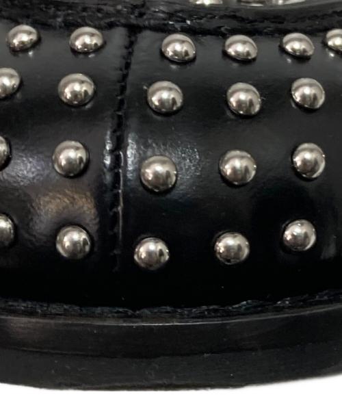 MIU MIU（ミュウミュウ）MIU MIU (ミュウミュウ) スタッズトリムローファー ブラック サイズ:39の古着・服飾アイテム