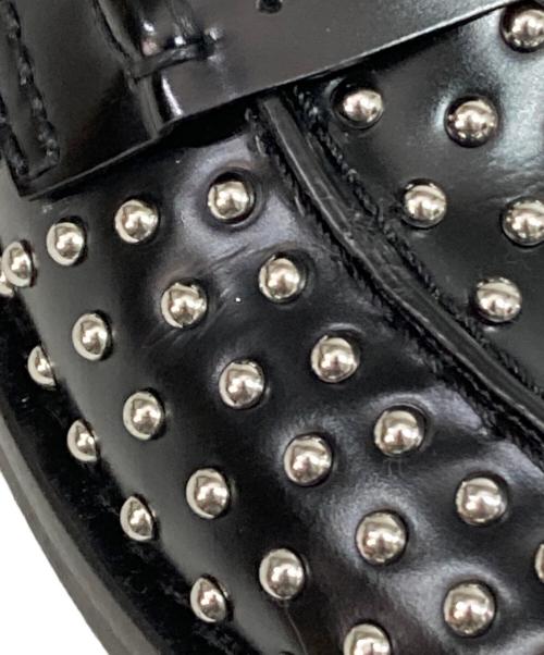 MIU MIU（ミュウミュウ）MIU MIU (ミュウミュウ) スタッズトリムローファー ブラック サイズ:39の古着・服飾アイテム