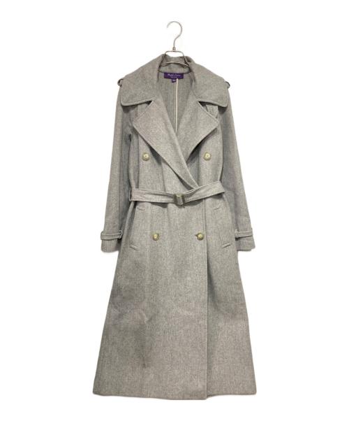 RALPH LAUREN Purple Label（ラルフ ローレン パープル レーベル）RALPH LAUREN Purple Label (ラルフ ローレン パープル レーベル) カシミヤブレンドロングコート ライトグレー サイズ:6の古着・服飾アイテム