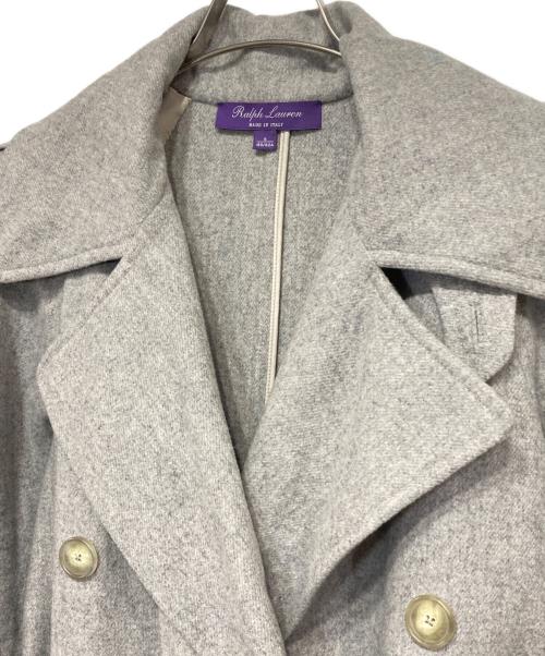 RALPH LAUREN Purple Label（ラルフ ローレン パープル レーベル）RALPH LAUREN Purple Label (ラルフ ローレン パープル レーベル) カシミヤブレンドロングコート ライトグレー サイズ:6の古着・服飾アイテム