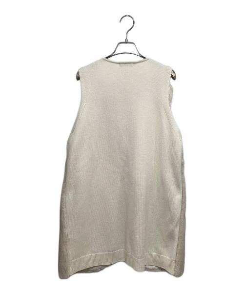 allureville（アルアバイル）allureville (アルアバイル) フェイクファーコンビニットジレ アイボリー サイズ:2の古着・服飾アイテム