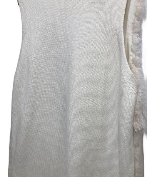 allureville（アルアバイル）allureville (アルアバイル) フェイクファーコンビニットジレ アイボリー サイズ:2の古着・服飾アイテム