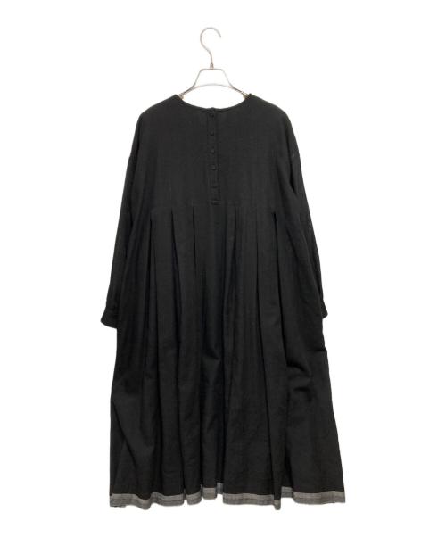 maison de soil（メゾンドソイル）maison de soil (メゾンドソイル) タックウールワンピース ブラック サイズ:1の古着・服飾アイテム