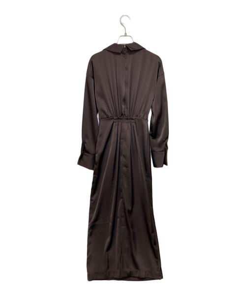 anuans（アニュアンス）anuans (アニュアンス) ドレープデザインシャツワンピース ブラウン サイズ:Sの古着・服飾アイテム