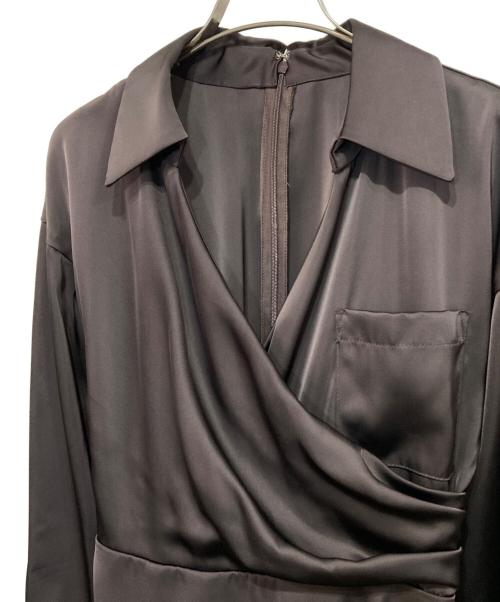 anuans（アニュアンス）anuans (アニュアンス) ドレープデザインシャツワンピース ブラウン サイズ:Sの古着・服飾アイテム