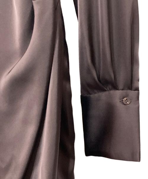 anuans（アニュアンス）anuans (アニュアンス) ドレープデザインシャツワンピース ブラウン サイズ:Sの古着・服飾アイテム