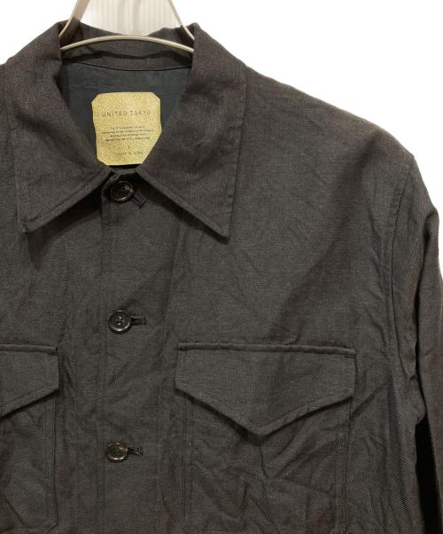 UNITED TOKYO（ユナイテッドトーキョー）UNITED TOKYO (ユナイテッドトーキョー) WOOL LINEN CPOブルゾン ブラック サイズ:1の古着・服飾アイテム