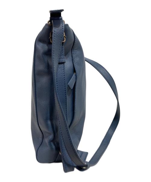 MOTHERHOUSE（マザーハウス）MOTHERHOUSE (マザーハウス) レザーショルダーバッグ ブルーの古着・服飾アイテム