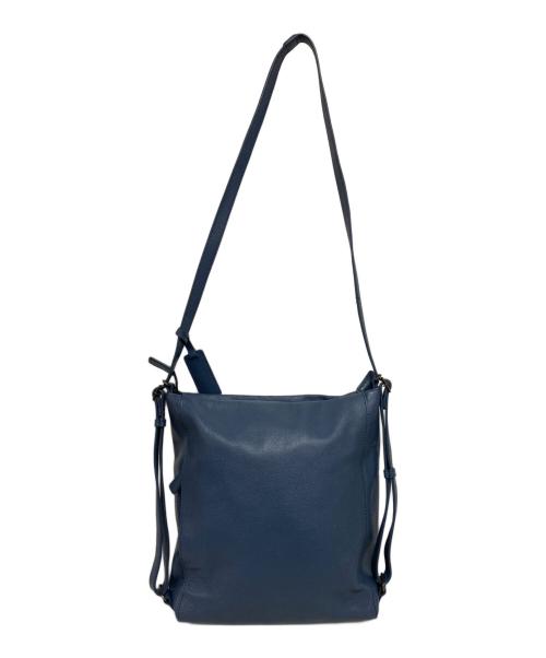 MOTHERHOUSE（マザーハウス）MOTHERHOUSE (マザーハウス) レザーショルダーバッグ ブルーの古着・服飾アイテム