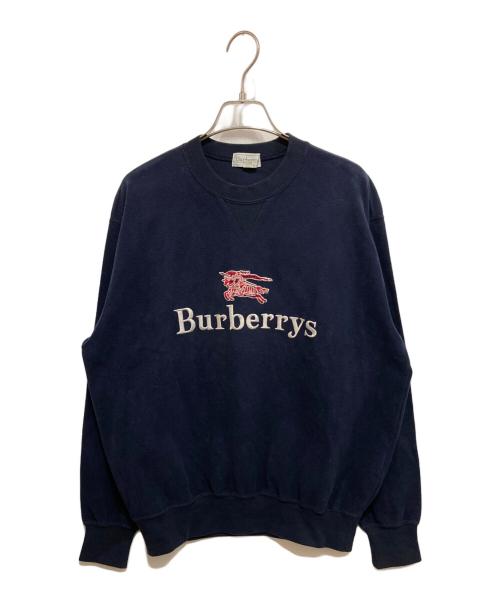Burberry's（バーバリー）Burberry's (バーバリーズ) ロゴ刺繍スウェットプルオーバー ネイビー サイズ:Mの古着・服飾アイテム