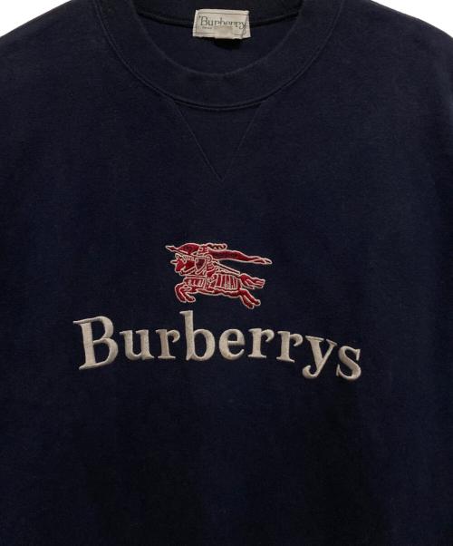 Burberry's（バーバリー）Burberry's (バーバリーズ) ロゴ刺繍スウェットプルオーバー ネイビー サイズ:Mの古着・服飾アイテム