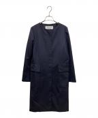 ADOREアドーア）の古着「ノーカラーコート」｜ネイビー
