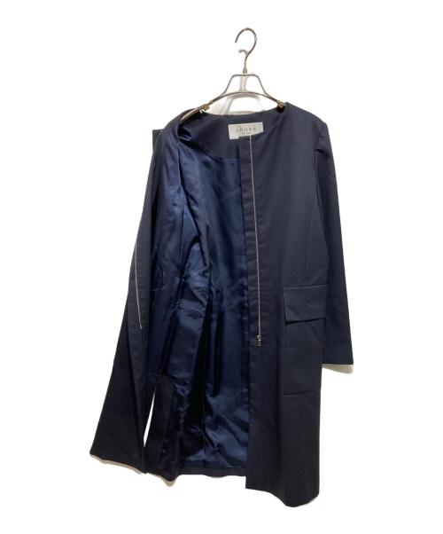 ADORE（アドーア）ADORE (アドーア) ノーカラーコート ネイビー サイズ:38の古着・服飾アイテム