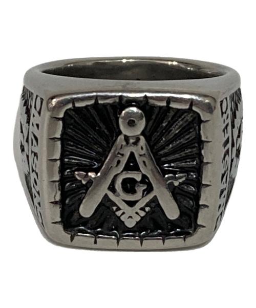 USED（ユーズド）USED (ユーズド) イルミナティモチーフリング ブラック×シルバー サイズ:16号の古着・服飾アイテム