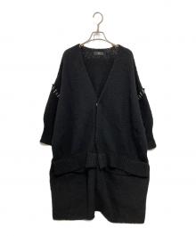 Y's（ワイズ）の古着「ステッチニットカーディガン」｜ブラック
