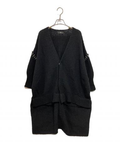 中古・古着通販】Y's (ワイズ) ステッチニットカーディガン ブラック