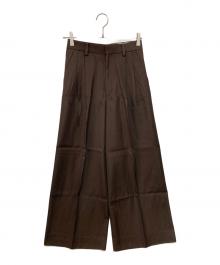 Plage（プラージュ）の古着「R’IAM タックワイドパンツ」｜ブラウン