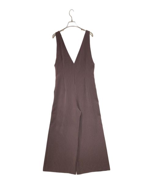 Spick and Span（スピック＆スパン）Spick and Span (スピックアンドスパン) ピンストライプVサロペット ブラウン サイズ:36の古着・服飾アイテム