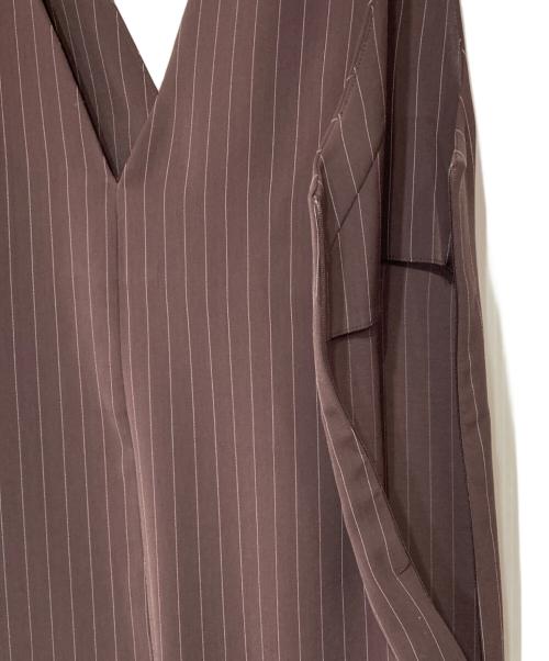 Spick and Span（スピック＆スパン）Spick and Span (スピックアンドスパン) ピンストライプVサロペット ブラウン サイズ:36の古着・服飾アイテム
