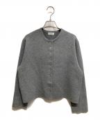 IENAイエナ）の古着「ダブルフェイススナップカーディガン」｜ライトグレー