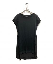 Y's（ワイズ）の古着「レイヤードカットソーワンピース」｜ブラック